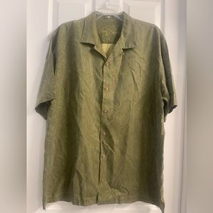 Tommy Bahama green silk shirt L